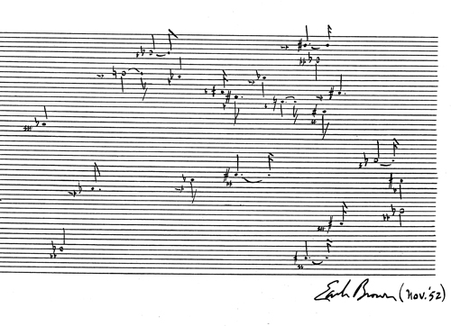 
	November 52 (1952) d’Earle Brown (© Associated Music Publishers, New York).