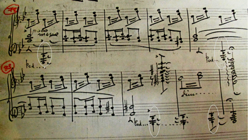 
	Le Chalutier mes. 78-87. Copie de l’autographe du compositeur. Archives LR.