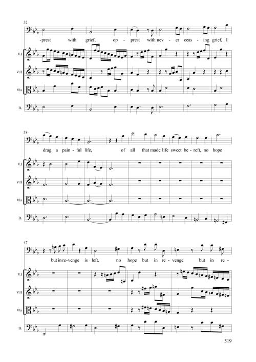 
	Georg Friedrich Handel, Belshazzar, Aria « Opprest with never ceasing grief », version initiale de l’autographe. Édition Pascal Duc / Les Arts florissants.