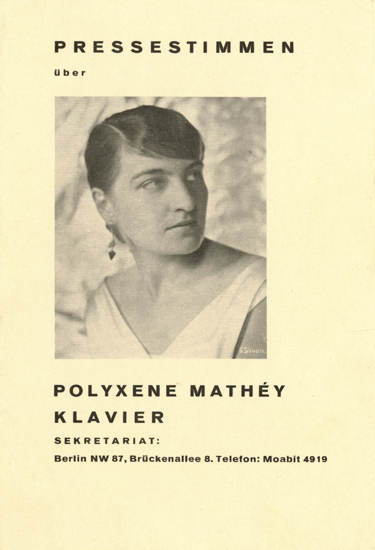 
	Brochure professionnelle de Polyxeni Mathéy – Archives Lorenda Ramou.