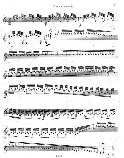 
	Mauro Giuliani : Le Rossiniane per la chitarra II Parte, op. 120, Vienne, Artaria, p. 3.