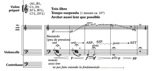 
	Visuel 6 : Mouvement I, mesures 1-5, 1’30 (selon le minutage de la captation vidéo ci-dessus), violoncelle.