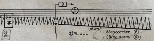 
	Extrait de Tellur pour guitare seule de Tristan Murail (Éditions musicales transatlantiques, 1977).