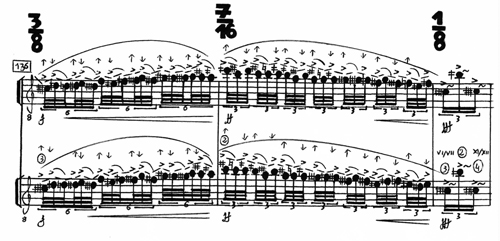 
	Extrait de Gitter für Gitarre de Clara Maïda (2009) pour guitare amplifiée (croche = 120).