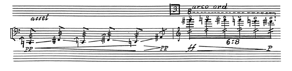 
	Exemple 3 – Arco Vivo pour violoncelle seul (Jobert, 2000, p. 3).