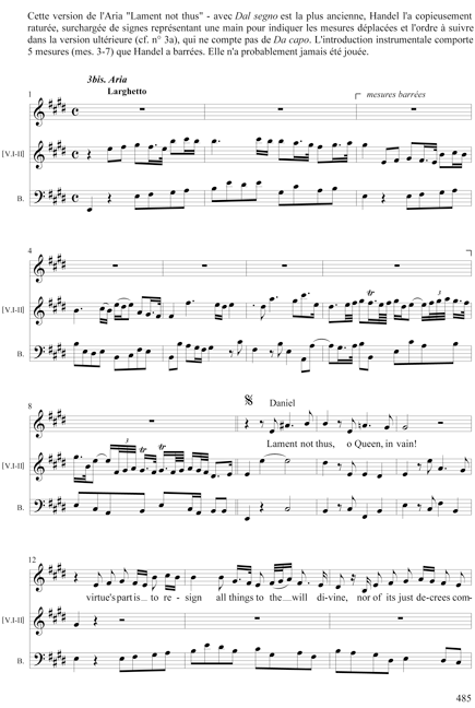 
	 
	Georg Friedrich Handel, Belshazzar, Aria « Lament not thus, o Queen », version initiale avec dal segno. Édition Pascal Duc / Les Arts florissants.
