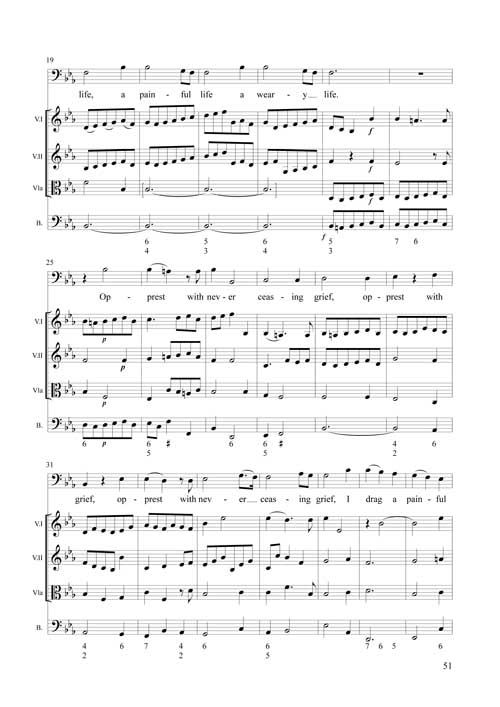 
	 
	Georg Friedrich Handel, Belshazzar, Aria « Opprest with never ceasing grief », troisième version remaniée pour les représentations de 1751. Édition Pascal Duc / Les Arts florissants.