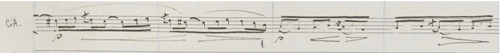
	Claude Debussy, La Mer, manuscrit autographe, cor anglais, mesures 16-22.