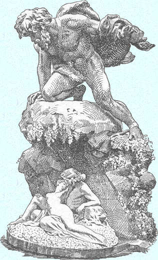 
	dessin d’après la sculpture Polyphème surprenant Acis et Galatée, Auguste Ottin, jardin du Luxembourg, Paris.