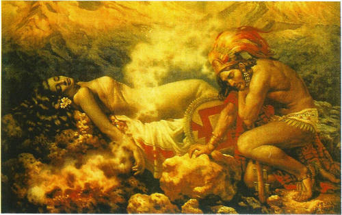 
	Gerardo Murillo, Ixtaccíhuatl, princesse aztèque, tomba amoureuse du guerrier Popocatépetl, Mexico, 1903.