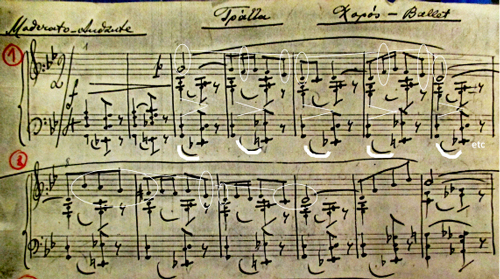 
	Le Chalutier, mes. 1-13. Copie de l’autographe du compositeur. Archives LR.