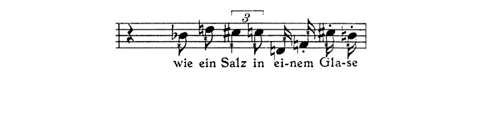 
	Hanns Eisler, « Venus Palmström », mes. 3, partie de récitant.