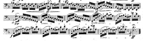 Prélude de la deuxième Suite, mes. 49-63.