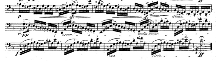 Prélude de la deuxième Suite, mes. 49-63.